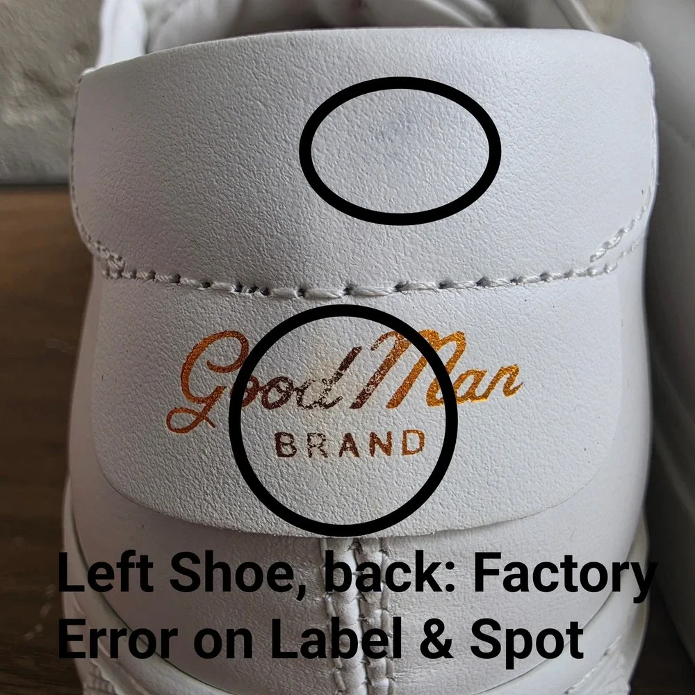 Good Man Brand Edge Low Top Sneakers Mens 8.5 White Napa Leather Italy Shoes New